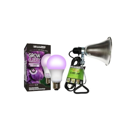 Miracle Led 6.5KK Clamp-On LED Grow Light Kit, 12W Red and Blue Spectrum Daylight 802835